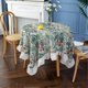 thumbnail image 2 of Vintage Leaf Pattern Tablecloth for Square Tables Farmhouse Rustic Ruffle Trim Table Cover for Kitchen Wedding Banquet Tabletop Use (Leaf, Diameter 71, 2 of 4