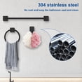 thumbnail image 4 of FUYGRCJ 4 Pieces Matte Black Bathroom Hardware Set, Stainless Steel Towel Bar Rack Set, Wall Mounted Bathroom Accessories, Includes Hand Towel Bar, Towel Ring, Robe Towel Hooks,Toilet Paper Holder, 4 of 11
