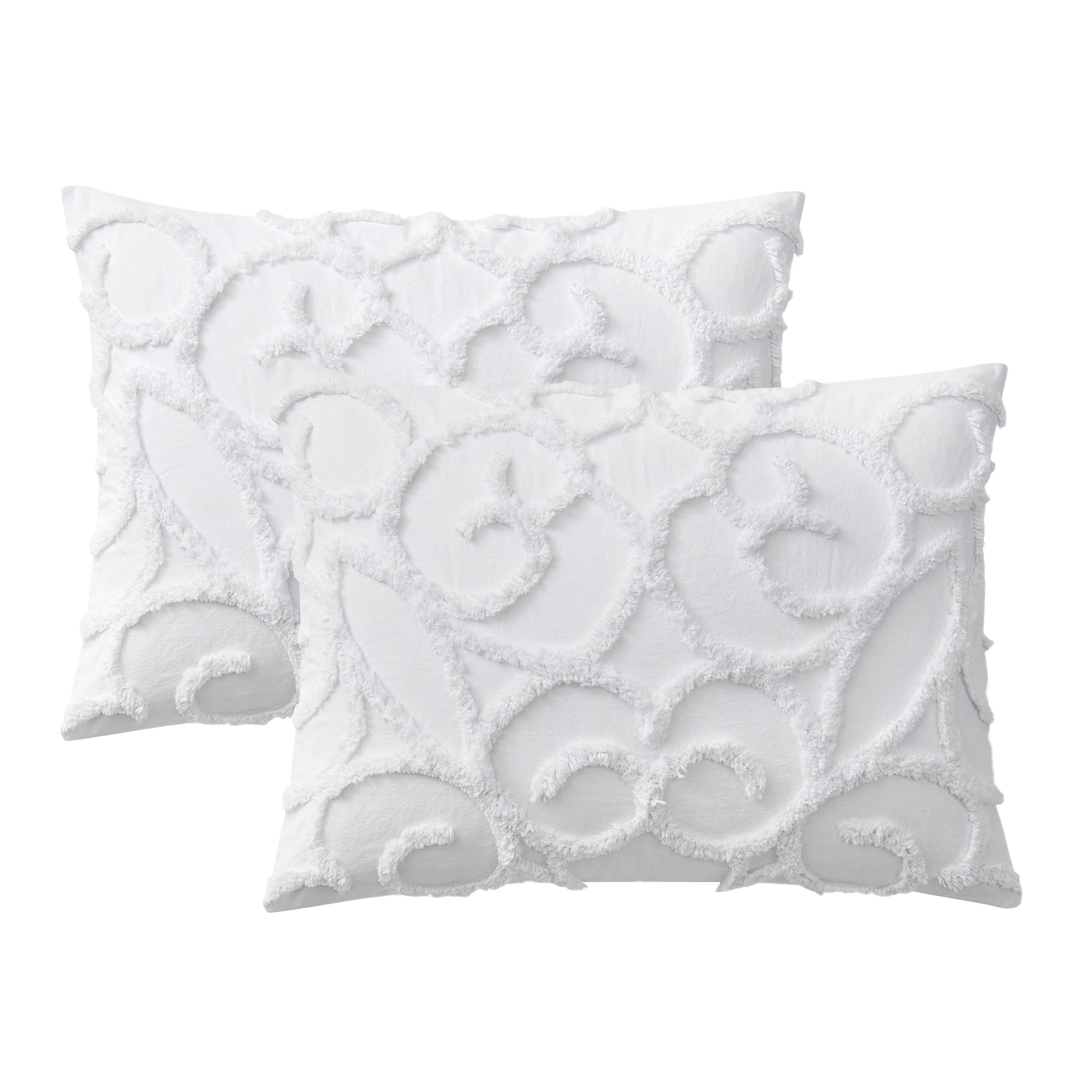 Indigo Ink Tufted Boho 3-Piece White Medallion Comforter Set, King