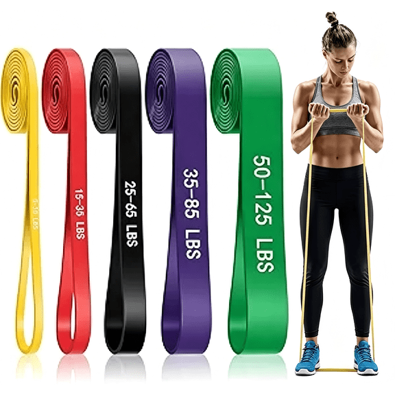 Pull Up Assistance Bands, 5-Level Resistance Bands for Working Out, Pull Up Bands for Men & Women, Exercise Bands for Full-Body Training, Fitness, Physical Therapy, Stretch Workout Bands at Home, Gym