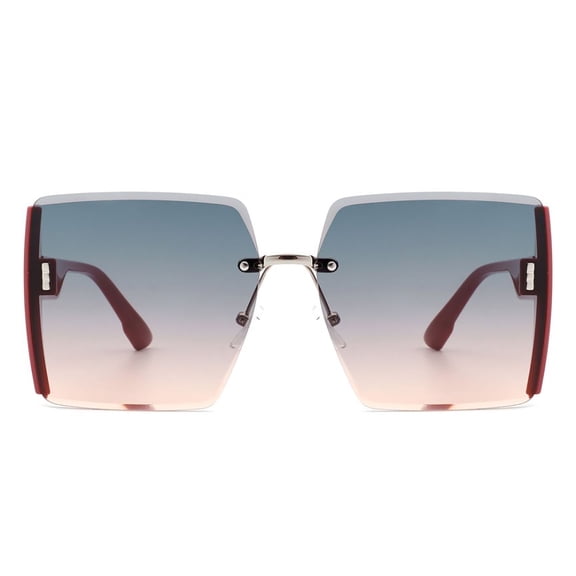 Red Gradient Wide Frame Sunglasses - UV Protection Bold Fashion Daily Eyewear