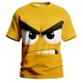 thumbnail image 2 of Mens T Shirts Round Neck Short Sleeve Tee Playful 3D Expression Print Top Mens Casual Shirts Yellow S, 2 of 3