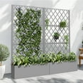 thumbnail image 2 of MAYEERTY 71" x 35" Metal Raised Garden Bed with Trellis Planter Box for Climbing Plants, Gray, 2 of 8
