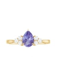 thumbnail image 5 of Rosec Jewels Pear Cut Tanzanite Solitaire Ring with Diamond Accent (1.25 CT, AAA Quality), 10K Yellow Gold, US 4.00, 5 of 9