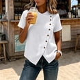 thumbnail image 6 of bovemsi Blouses for Women Dressy Casual Short Sleeve Cotton Linen Button Down Loose Summer Blouses Cute Summer Tops, 6 of 6
