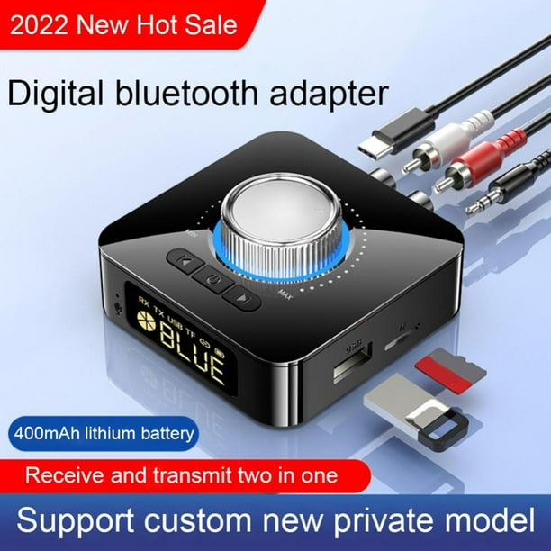 Transmisor receptor de en 1 adaptador de música de Audio recargable de sonido HiFi para TV, portátil, altavoces, PC Yotijar Adaptador de coche
