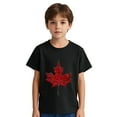 thumbnail image 3 of Mgmyaa Boys' and Girls' Short Sleeve T Shirts Kids Summer Maple Leaf Print Loose Tops Casual Crewneck Basic Tees 3-10Y, 3 of 8