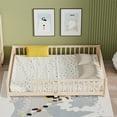 thumbnail image 2 of Queen Size Floor Bed,Pine Wood Montessori Floor Bed with Safety Guardrails and Reinforced Slats Support,Queen Size Bed Frame for Girls and Boys,No Box Spring Needed,Quick Assembly,Natural, 2 of 7