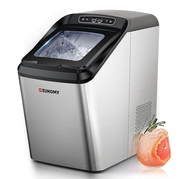Euhomy 30lbs/24H Countertop Nugget Ice Maker, Soft Nugget Ice, Self