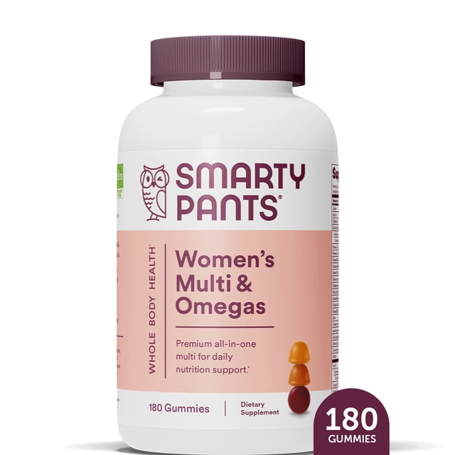 SmartyPants Vitaminas Gomosas de Aceite de Pescado Multi y Omega 3 para Mujeres con D3, C y B12 - 180 Uds