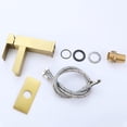 thumbnail image 4 of Brushed Gold Waterfall Sink Faucet with 6-inch Cover Plate, Deck Mounted Single Handle Bathroom Sink Faucet, 4 of 5