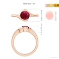 thumbnail image 6 of ANGARA Natural Semi Bezel-Set Solitaire Round 1.2 ct Ruby Bypass Ring in 14K Rose Gold for Women (Size-6.5mm) | July Birthstone, Birthday, Anniversary, Jewelry Gift for Women | Natural Ruby Ring, 6 of 10