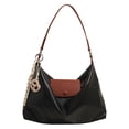 thumbnail image 4 of Bolso de mano moderno para mujer con colgante, bolso de hombro de piel sintética para citas (Negro), 4 of 9