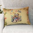 thumbnail image 2 of Yorkshire Terrier Celebrates Spring and Enjoys a Happy Easter Quilt Pillowcase Yorkie Dog Lover Gifts Throw Pillow Cover Bed Home Decor - 02001, 2 of 5