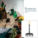 thumbnail image 5 of Rastrillo de mano para jardinería, 2 piezas, mango de madera, corta, para zanjas, regalo para jardineros, cultivadores y niños., 5 of 6