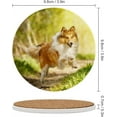 thumbnail image 2 of GZHJMY 6Pcs Round Happy Dog in a Summer Path Ceramic Coasters with Cork-Backed for Coffee Drink, Cup Mat Absorbent Stone Coasters, 2 of 5