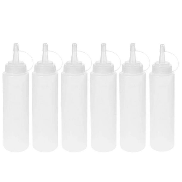 6 Pack 8 Oz Plastic Squeeze Bottles Multipurpose Squirt Bottles For Condiments, Sauce,Dressing