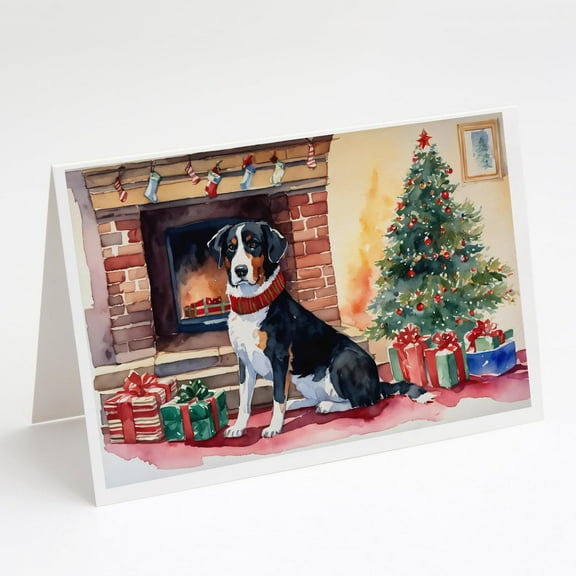 Appenzeller Sennenhund Cozy Christmas Greeting Cards Pack of 8 7 in x 5 in