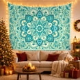 thumbnail image 3 of Mandala Floral Vine on Pale Mint Background, Calming Boho for Nature Decor Lovers, Folk Art Wall Decor, Housewarming Gift Tapestry Wall Hanging for Bedroom and Living Room, 3 of 7