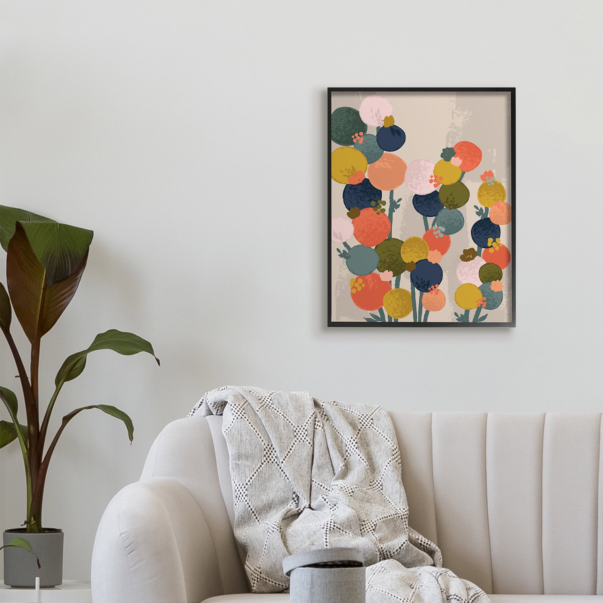 Stupell Industries Organic Shape Flowers Circular Distressed Pattern,24 x 30,Designed by Lisa Whitebutton