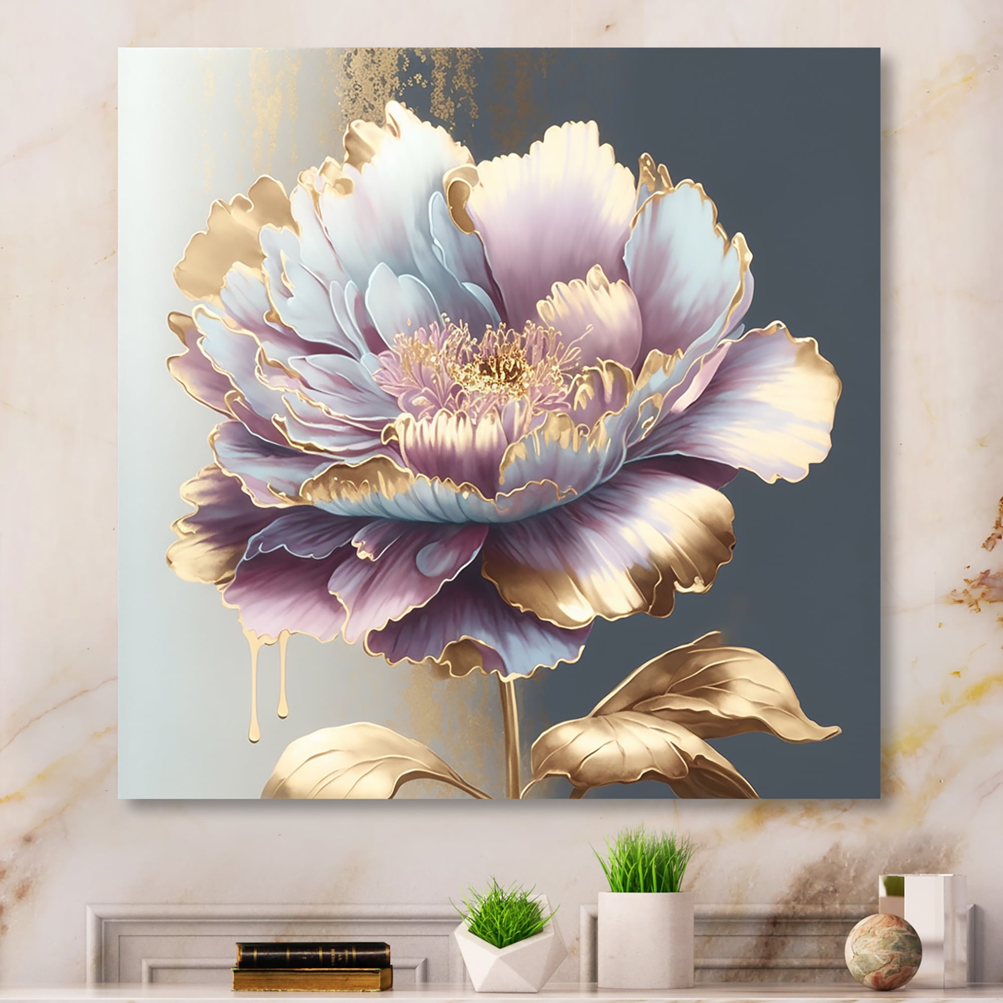 Designart Purple Hue Single Flower II Canvas Wall Art