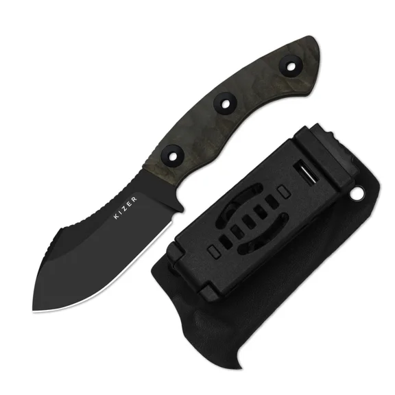 Kizer Rook Fixed Knife 10V Blade Richlite® Handle With Sheath 1090A1 Camping