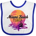 thumbnail image 3 of Inktastic Miami Beach Florida Vacation Sunset Girls Baby Bib, 3 of 4