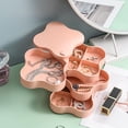thumbnail image 4 of Caja de almacenamiento de joyas antioxidante, caja de joyería de mano for pendientes, collares, caja de almacenamiento giratoria portátil de múltiples capas, 4 of 6