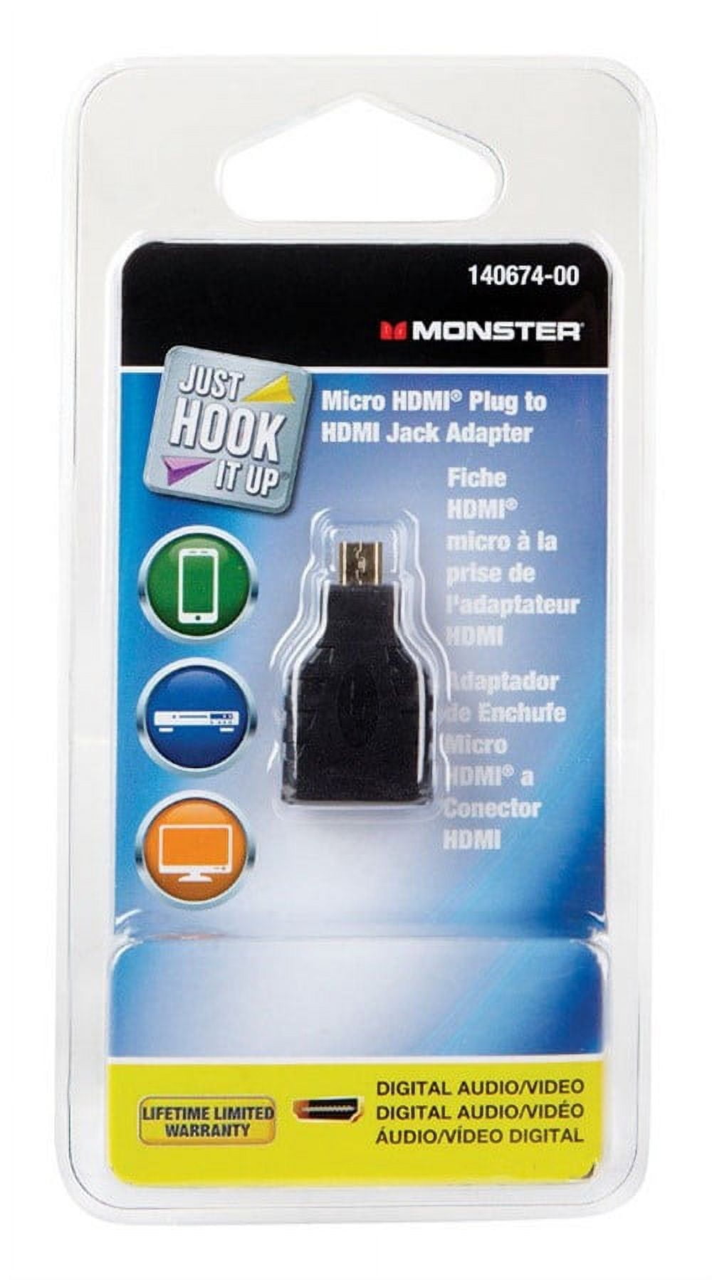 Monster 140674-00 Cable Adapter HDMI Female Jack, Black 