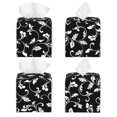 thumbnail image 2 of Kdxio Black White Leaves Print Tissue Box Cover,Square Decorative PU Leather Facial Paper Case Organizer Holder Dispenser for Bathroom,Night Stands,Desk,Car 5.2''X5.2''X5.2'', 2 of 8