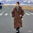 thumbnail image 2 of Thick down cotton jacket for women loose and long knee length cotton jacket bread jacket, 2 of 5