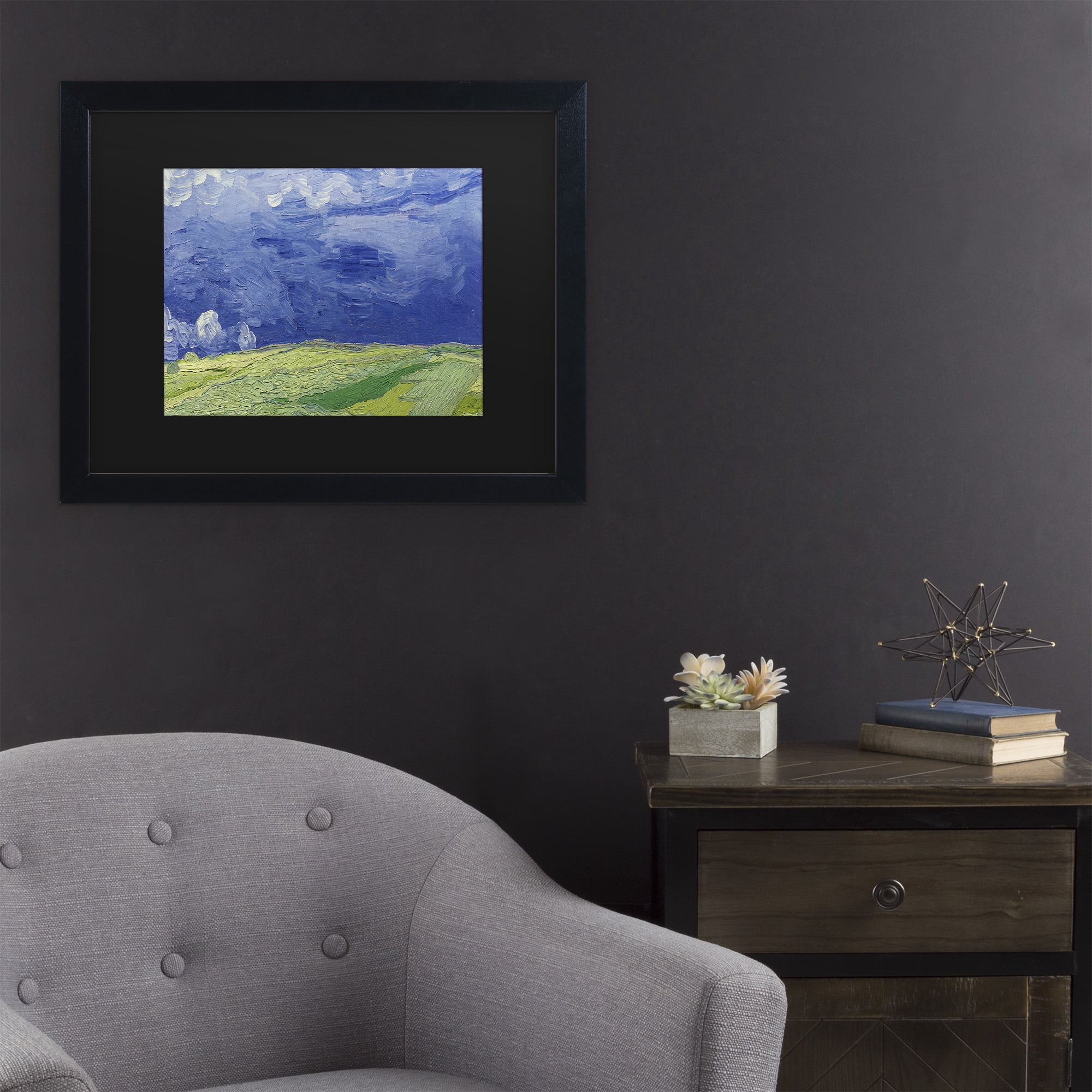 Trademark Fine Art 'Wheatfields under Thundercloud' Canvas Art by Vincent Van Gogh