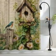 thumbnail image 2 of Spring Floral Small Stall Shower Curtain, Waterproof Shower Curtains for Bathroom, Birds Cabin Watercolor Botanical Retro Art Washable Fabric Bath Curtain for Bathtub with Hooks 36x72 Inches, 2 of 9