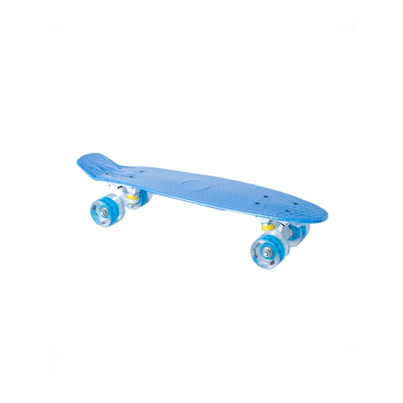 Patineta Semiprofesional Display Minicruiser Tipo Penny Azul Trucks Blancos Ruedas Azul Transparentes