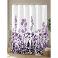 thumbnail image 4 of Fsddascl Purple Flowers Shower Curtain Set - 66" x 72" Washable Bathtub Curtain with 12 Hooks, Spring Farmhouse Botanical Floral Herbs Waterproof Fabric Stall Shower Curtains for Bathroom/Bathtub, 4 of 6