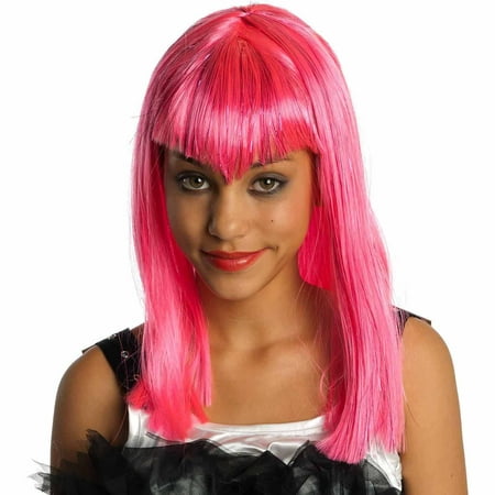 Child Girls Pink Glitter Vamp Vampire or Princess Costume Wig
