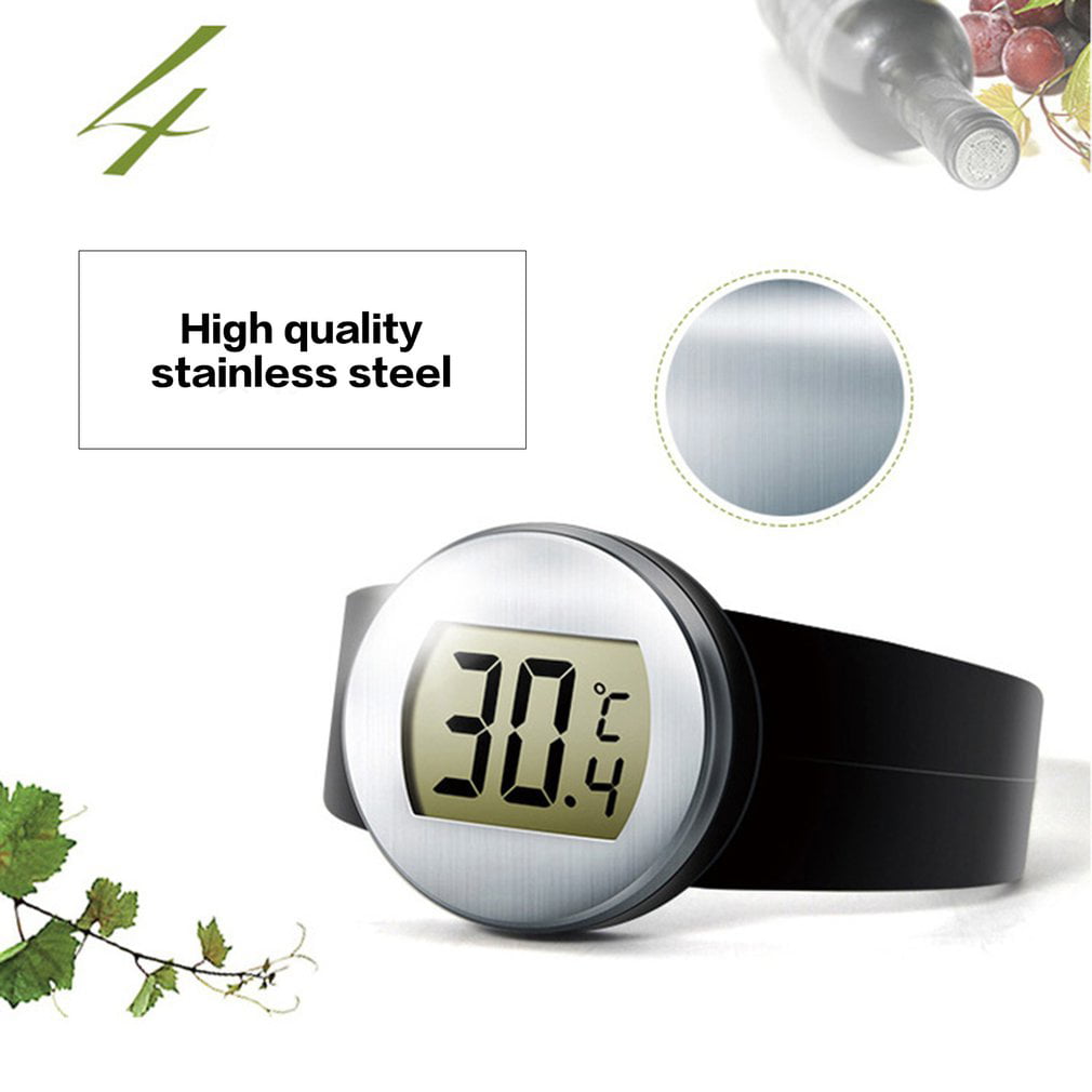 Digital LCD Red Wine Bottle Thermometer Electronic Wine Temperature Meter  Watch Auto Bottle Thermometer Wine Tools TM-5