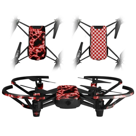 Skin Decal Wrap 2 Pack for DJI Ryze Tello Drone Electrify Red DRONE NOT INCLUDED