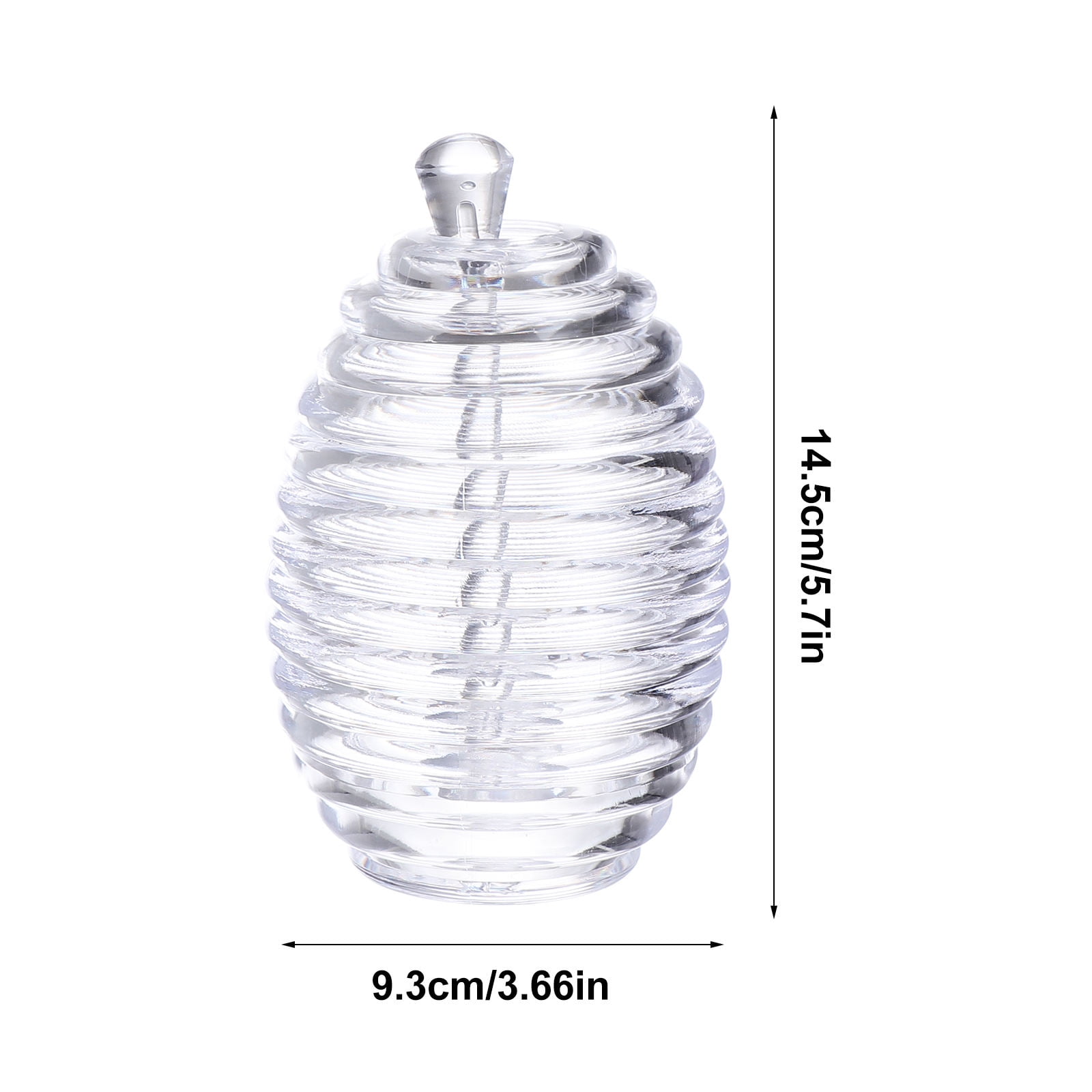 WHAMVOX Set of 2 Acrylic Honey Jars with Lids and Spoons, Juice and Syrup Storage Bottles for Kitchen