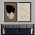 thumbnail image 2 of IDEA4WALL Framed Canvas Print Wall Art Brown and Black Polygon and Line Art Collage Abstract Shapes Modern Boho Relax/Calm Chic for Living Room, Bedroom, Office - 24"x36"x2 Black, 2 of 5