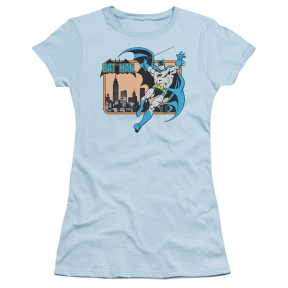 DC Comics Batman In The City S/S Junior Women's T-Shirt Sheer Light Blue