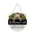 thumbnail image 2 of Yaoyar 3D Welcome Wood Door Wreath, Funny Welcome Wall Hanging with Ribbon Bow, Welcome Wreath Sign for Front Door Entryway Funny Words Door Hanger, 2 of 6