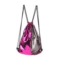 thumbnail image 1 of Bolsa de viaje Qarigey con cordón Lentejuelas de sirena Plata roja rosa, 1 of 1