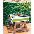 thumbnail image 3 of Lsrtoss Outdoor Tablecloth with Umbrella Hole & Zipper, Green Navy Blue Striped Rectangle Tablecloth 60x102 Inch, Farmhouse Stripe Art Patio Table Cover Waterproof Table Cloth for Picnic/Party, 3 of 7