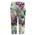 thumbnail image 6 of CLOOCL Plus Size Women Wide Leg Pants Watercolor Flowers Printed Casual Track Trousers, 6 of 6