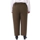thumbnail image 3 of Pantalones de trabajo de oficina de talla grande plisados Agnes Orinda para mujeres, de cintura alta, rectos, casuales de negocios con bolsillo 3X Café, 3 of 6