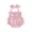 Pink, variant on BemeyourBBs Newborn Baby Girl Summer Clothes Infant Baby Girl Goose Outfit Plaid Gingham Smocked Bubble Romper Embroidered Strap Sleeveless Bodysuit and Headband 2 Piece Set