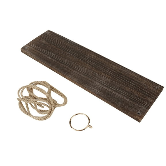 Wood Swing Shelf Flower Pot Wall Hanging Rack Balcony Garden Planter Stand Holder (Brown)