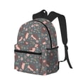 thumbnail image 2 of Daiia Hedgehogs and Flowers1 School Backpack for Men Women, Unisex Large Waterproof Bookbag Schoolbag Casual Daypack for High School/College/Teens/Travel/Work Black, 2 of 8