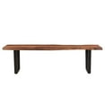 thumbnail image 2 of Pemberly Row 66" Live Edge Solid Wood Dining Bench in Brown/Black, 2 of 5